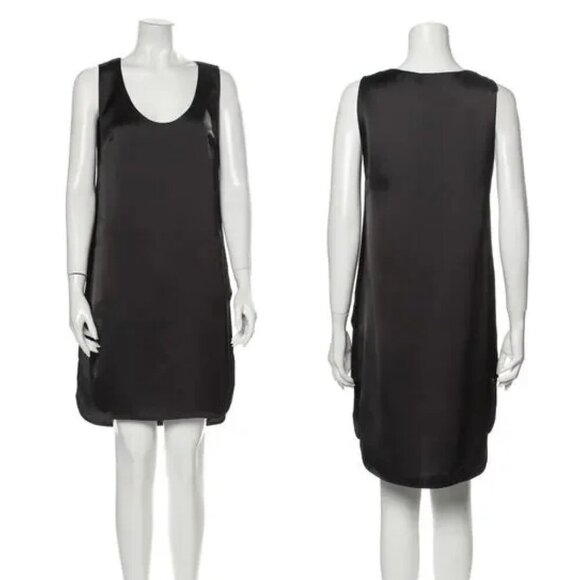 NWT T Alexander Wang Sleeveless Satin Shift Dress Size 2 Black - Picture 1 of 9